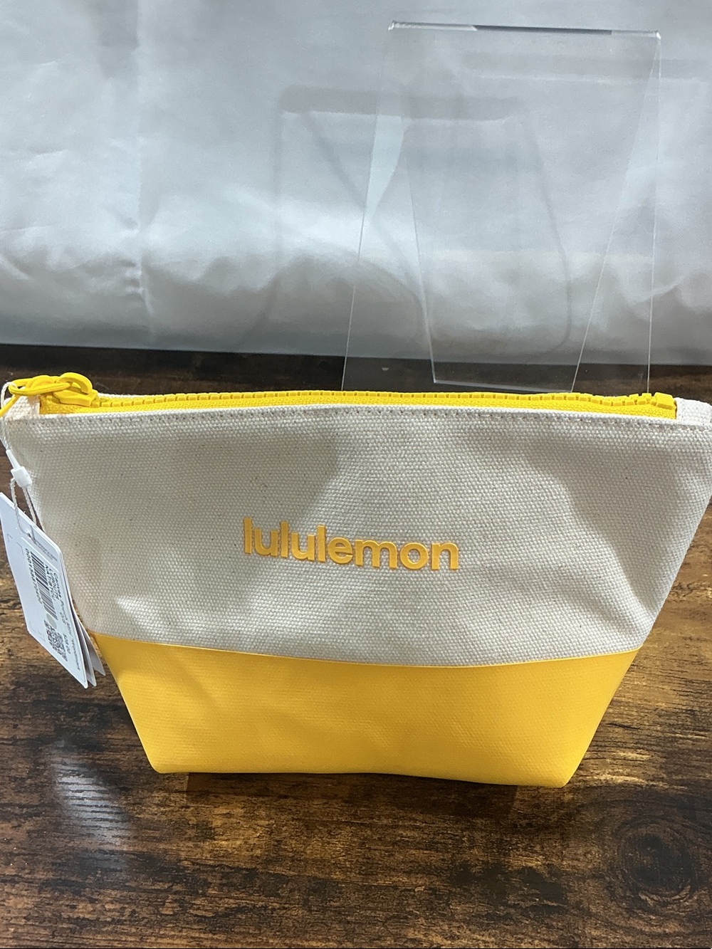 lululemon athletica Cream and Yellow Cosmetic Pouch